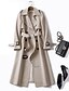 cheap Coats &amp; Trench Coats-Women&#039;s Trench Coat Fall Double Breasted Lapel Long Coat with Belt Winter Warm Windproof Jacket with Pockets Maillard Black Blue Camel Beige Daily S M L XL XXL 3XL