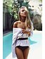 cheap Tops &amp; Blouses-Women&#039;s Blouse Shirt Long Sleeve Striped V Neck Button Basic Streetwear Tops Loose Puff Sleeve White