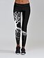 cheap Graphic Chic-Women&#039;s Sporty Patchwork Print Leggings Ankle-Length Pants Stretchy Gym Yoga Plants High Waist Comfort Sports Skinny Black White S M