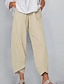 abordables Pants-Femme Chino Pantalon Coton Vert Véronèse Bleu de minuit Abricot Casual Taille médiale Casual Cheville Plein Respirable S M L XL XXL / Ample