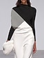 cheap Women&#039;s Jumpsuits-Women&#039;s Jumpsuit Color Block Casual Crew Neck Street Daily Wear Long Sleeve Regular Fit White S M L Fall