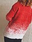preiswerte Pullover-Damen Zur Seite fahren Pullover Overall Schneeflocke Strick Vintage-Stil Elegant Langarm Pullover Strickjacken Herbst Winter Rundhalsausschnitt Rote
