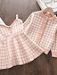 cheap Girls&#039; Clothing Sets-Kids Toddler Girls&#039; Clothing Set Long Sleeve Sleeveless 2 Pieces Pink Yellow Plaid Regular Cute Sweet 2-8 Years / Fall / Winter / Spring