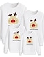 cheap New Arrivals-Family Look Cotton Tops Sweatshirt Christmas Gifts Cartoon Deer Animal Print White Black Red Long Sleeve Basic Matching Outfits / Fall / Spring / Cute