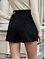 abordables Vêtements Femme-Femme basique Mode Short Pantalon Non Elastique Casual du quotidien Plein Noir Marron S M L XL