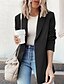 cheap Coats &amp; Trench Coats-Women&#039;s Blazer Quilted Regular Coat Black Khaki Business Elegant Open Front Fall Turndown Regular Fit S M L XL / Daily / Warm / Breathable / Solid Color