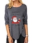 preiswerte T-shirts-Damen T-Shirt Abstrakt Farbe Grafik Text Weihnachtsmann Rundhalsausschnitt Taste Bedruckt Grundlegend Oberteile Blau Purpur Schwarz