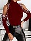 economico T-shirts-Per donna Liscio Giornaliero Fine settimana Manica lunga maglietta Collo alto Tagliato Essenziale Top Nero Blu Rosso S