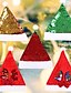 baratos Chapéus-Mulheres Beanie / Slouchy Paetês Casa Natal Festa Vermelho Verde Cor imaculada Chapéu / Outono / Inverno