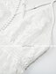 preiswerte Spitzenkleider-Damen abendkleider Spitzenkleid Weißes Kleid Minikleid Weiß Ärmellos Einfarbig Kontrastspitze Sommer Frühling Tiefes V Romantisch Urlaub 2023 S M L XL