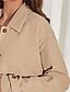 cheap Jackets-Women&#039;s Jacket Fall Winter Daily Regular Coat Warm Regular Fit Casual Jacket Long Sleeve Quilted Solid Color Khaki