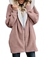cheap Coats &amp; Trench Coats-Women&#039;s Fleece Jacket Sherpa Jacket Teddy Coat Hoodie Jacket Valentine&#039;s Day Street Daily Spring Fall Winter Long Coat Loose Fit Windproof Active Cute Casual Jacket Long Sleeve Solid Color Full Zip