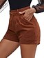 billige Dametøj-Dame Basale Mode Shorts Bukser Uelastisk Afslappet Daglig Vanlig Sort Brun S M L XL