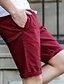 preiswerte Pants-Herren Strassenmode Chino Sportlich Chinesisch Kurze Hosen Knielänge Hose Mikro-elastisch Alltag Ausgehen Einfarbig Volltonfarbe Mittlere Taillenlinie Atmungsaktiv Rasche Trocknung Schlank Schwarz