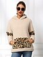 cheap Hoodies &amp; Sweatshirts-Women&#039;s Color Block Leopard Brown Hoodie Sweatshirt Front Pocket Print Daily Sports Active Streetwear Hoodies Sweatshirts  Black Khaki