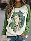 preiswerte Kapuzenpullis &amp; Sweatshirts-Damen Frosch Tier Pullover Bedruckt 3D-Druck Alltag Täglich Grundlegend Strassenmode Kapuzenpullover Sweatshirts Grün