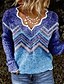 cheap Women&#039;s Sweaters-Women&#039;s Pullover Sweater Jumper Color Block Knitted Print Stylish Basic Casual Long Sleeve Regular Fit Sweater Cardigans Fall Winter V Neck Blue Gray White