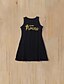 cheap Family Look Sets-Family Look Cotton Family Sets Daily Letter Print Black Knee-length Sleeveless Tank Dress Basic Matching Outfits / Summer / Long / Cute