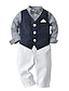 cheap Boys&#039; Clothing Sets-Children&#039;s Day Boys 3D Solid Color Plaid Suit &amp; Blazer Clothing Set Long Sleeve Spring Fall Basic Cotton Kids Toddler 2-6 Years Vacation Festival Tailored Fit