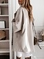 cheap Coats &amp; Trench Coats-Women&#039;s Pea Coat Fall Winter Daily Going out Long Coat Turndown Single Breasted Windproof Warm Loose Elegant Streetwear Jacket Long Sleeve Patchwork Solid Color Gray Khaki White