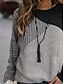 billige Hættetrøjer &amp; sweatshirts-Dame Farveblok Sweatshirt Patchwork 3D-udskrivning Afslappet Hættetrøjer Sweatshirts Grå