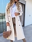 cheap Coats &amp; Trench Coats-Women&#039;s Coat Quilted Pocket Long Coat White Black Gray Khaki Apricot Daily Casual Double Breasted Fall Turndown Regular Fit S M L XL XXL / Thermal Warm / Solid Color / Winter