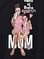 cheap New Arrivals-Dresses Cotton Mommy and Me Daily Cartoon Letter Print Black Knee-length Sleeveless Tank Dress Cute Matching Outfits / Summer / Long