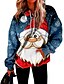 preiswerte Kapuzenpullis &amp; Sweatshirts-Damen Weihnachtsmann Kapuzenshirt Pullover Vordertasche Bedruckt 3D-Druck Weihnachten Weihnachts Geschenke Sport Strassenmode Weihnachten Kapuzenpullover Sweatshirts Blau