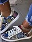 billige Women&#039;s Sneakers-Dame Kondisko Komfort Sko Fantasy sko Flade hæle Rund Tå Afslappet Daglig Gang Kanvas Dyremønstret Sort / Hvid Brun Regnbue