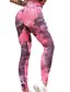 abordables Graphic Chic-Mujer Pantalones de yoga Alta cintura Medias / Mallas Largas Polainas Prendas de abajo Scrunch Butt Jacquard Tie-dye Control de barriga Levantamiento de tope Secado rápido Rosa + verde Verde / negro