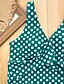 billige Tankini-kvinders tankini badedragt polka dots slank sort marineblå badetøj badedragter / polstrede bh&#039;er