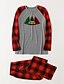 cheap New Arrivals-Family Look Christmas Pajamas Daily Plaid Christmas Tree Letter Patchwork White Black Gray Long Sleeve Adorable Matching Outfits / Fall / Winter / Print