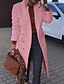 cheap Coats &amp; Trench Coats-Women&#039;s Winter Coat Long Overcoat Double Breasted Lapel Pea Coat Thermal Warm Windproof Trench Coat with Pockets Elegant Slim Fit Lady Jacket Fall Outerwear White Pink Khaki