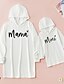 cheap New Arrivals-Mommy and Me Dresses Daily Heart Letter Print White Above Knee Long Sleeve Daily Matching Outfits / Fall / Winter / Cute