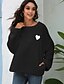 cheap Hoodies &amp; Sweatshirts-Women&#039;s Heart Sweatshirt Pullover Pocket Daily Sports Casual Streetwear Hoodies Sweatshirts  Gray Green Black