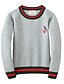 cheap Boys&#039; Tees &amp; Blouses-Kids Boys&#039; Sweater Long Sleeve Gray Light gray Navy Blue Solid Color Stripe Indoor Outdoor Cool Daily 5-13 Years / Fall / Winter