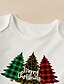 cheap New Arrivals-Family Look Christmas Pajamas Daily Plaid Christmas Tree Letter Patchwork White Black Gray Long Sleeve Adorable Matching Outfits / Fall / Winter / Print