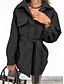 cheap Jackets-Women&#039;s Jacket Fall Winter Street Daily Regular Coat Warm Regular Fit Streetwear Jacket Long Sleeve Lace up Pocket Solid Color Blue White Black / Patchwork