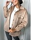 cheap Jackets-Women&#039;s Jacket Fall Winter Street School Indoor Regular Coat Casual / Daily Regular Fit Active Daily Jacket Long Sleeve Oversized Solid Color Leather Pink Black khaki