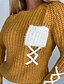 abordables Pulls-Pullover Chandail Sauteur Femme Couleur unie Tricoté Poche avant Acrylique à la mode Décontractée Flexible Standard Pull Cardigans L&#039;autume L&#039;hiver Col Ras du Cou Bleu Jaune Kaki