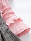 abordables Sets de Vêtements pour Filles-T-shirt et Jupe Fille 2 Pièces Enfants Manches Longues Noir Rose Claire Jaune Noeud Tartan du quotidien Coton Normal Actif Doux 3-8 ans / L&#039;autume / Printemps