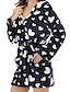 cheap Sleep &amp; Lounge-Women&#039;s 1 pc Pajamas Robes Gown Bathrobes Plush Comfort Sweet Heart Geometic Flannel Home Bed Spa V Wire Warm Gift Short Robe Basic Print Fall Winter Hoodie Royal Blue / Lace Up