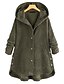 cheap Coats &amp; Trench Coats-Women&#039;s Coat Teddy Coat Sherpa jacket Button Basic Casual Casual Daily Holiday Coat Long Polyester Green Black Coffee Fall Winter Spring Hoodie Regular Fit M L XL 2XL 3XL 4XL / Windproof