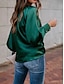 abordables Tops &amp; Blouses-Mujer Blusa Plano Escote Redondo Tops Verde Trébol
