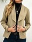 preiswerte Damen Blazer-Damen Blazer Kariert Standard Mantel Schwarz Blau Rosa Armeegrün Beige Täglich Casual Öffnung vorne Herbst V Ausschnitt Regular Fit S M L XL XXL / warm halten / Feste Farbe