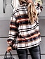 cheap Coats &amp; Trench Coats-Women&#039;s Coat Fall Winter Street Daily Valentine&#039;s Day Regular Coat Warm Breathable Regular Fit Casual Jacket Long Sleeve Pocket Print Plaid / Check Pink Orange Red