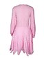 cheap Casual Dresses-Women&#039;s Knee Length Dress A Line Dress Pink Red Long Sleeve Ruffle Solid Color Round Neck Fall Spring Casual Puff Sleeve 2022 S M L XL