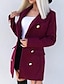cheap Coats &amp; Trench Coats-Women&#039;s Coat Quilted Long Coat Green Black Pink Wine Khaki Daily Casual Open Front Fall Turndown Regular Fit S M L XL XXL / Warm / Solid Color