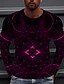 billige Men&#039;s-Herre Unisex T-Shirts T-shirt Skjorte Grafiske tryk Geometri 3D-udskrivning Rund hals Daglig Ferie Langærmet Trykt mønster Toppe Afslappet Designer Stor og høj Grøn Blå Gul