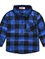 cheap Toddler Boys&#039; Tees &amp; Blouses-Boys&#039; Plaid Cotton Long Sleeve Shirt 3-8 Years